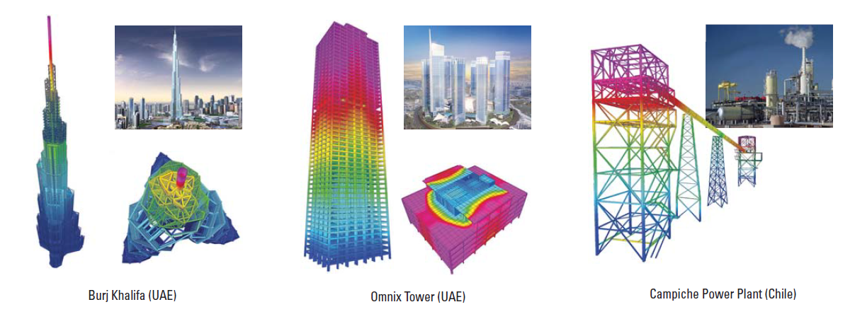 IDEA StatiCa - midas Gen Burj Khalifa - building Omnix - Campiche Power plant Chile