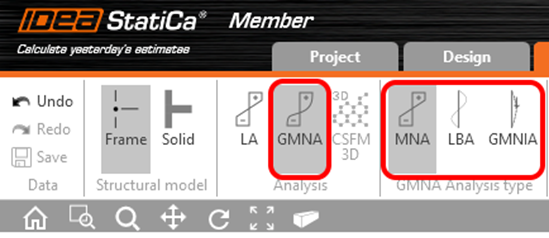 IDEA StatiCa - GMNA analysis types
