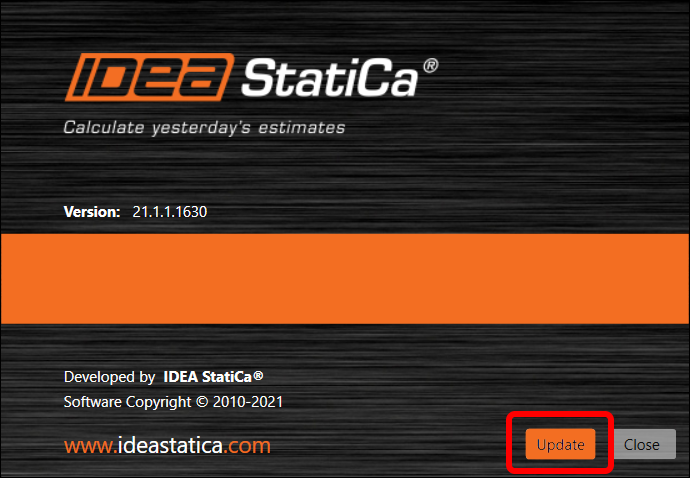 New version indicator - IDEA StatiCa